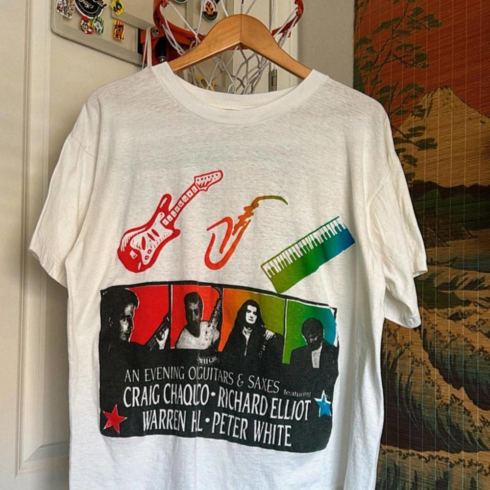 Vintage 90s jazz nights t-shirt  with autograph XL